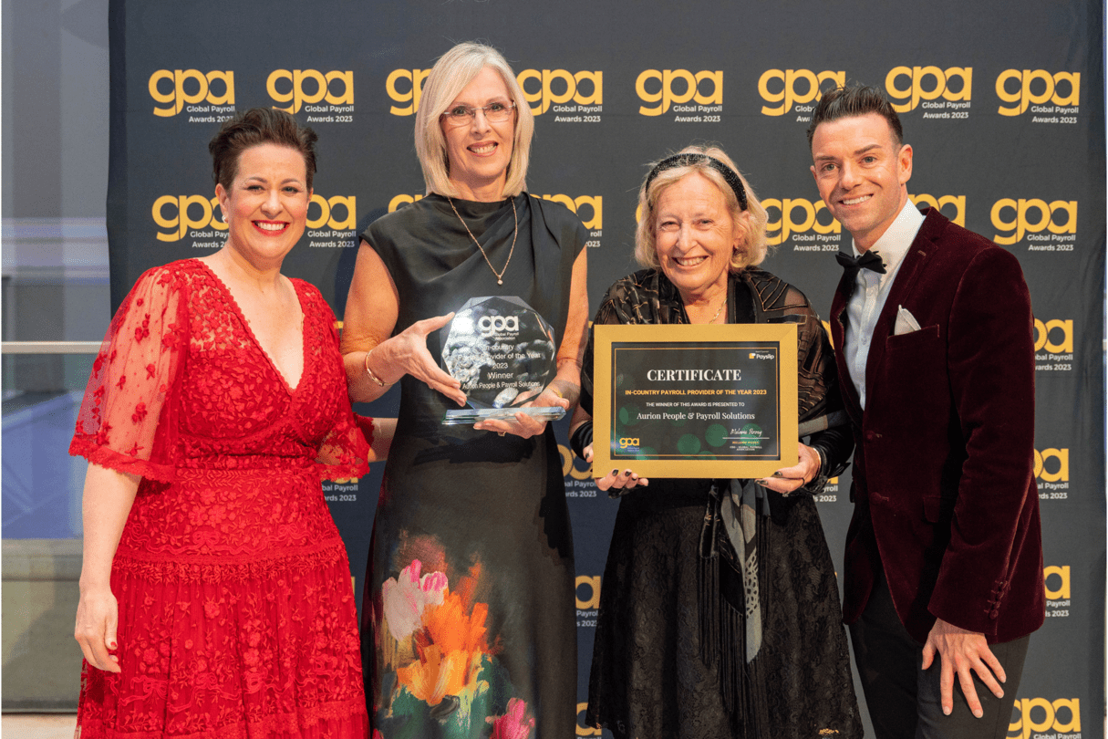 Aurion at the GPA Awards representing Australian payroll